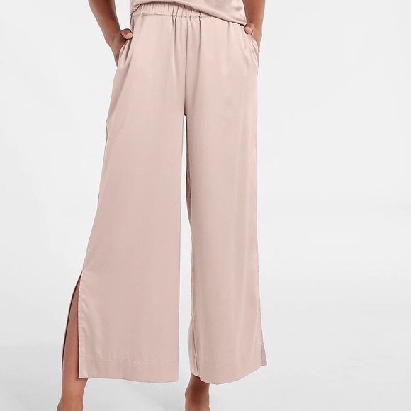 Express Other - Express Satin Wide Leg Side Vent Pajama Pant in Blushing Mauve NWT